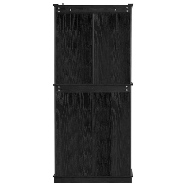 English Elm K&k Tall Farmhouse Pantry Cabinet with Pull Out Organizers and Six Door Shelves Black N707S256507B