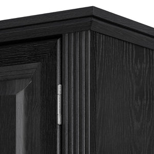 English Elm K&k Tall Farmhouse Pantry Cabinet with Pull Out Organizers and Six Door Shelves Black N707S256507B