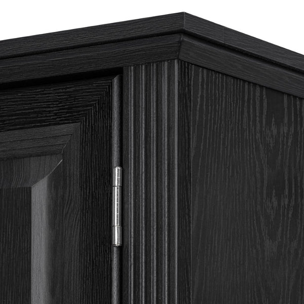 English Elm K&k Tall Farmhouse Pantry Cabinet with Pull Out Organizers and Six Door Shelves Black N707S256507B