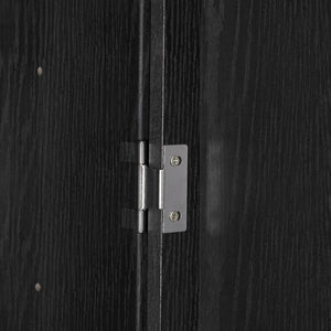 English Elm K&k Tall Farmhouse Pantry Cabinet with Pull Out Organizers and Six Door Shelves Black N707S256507B