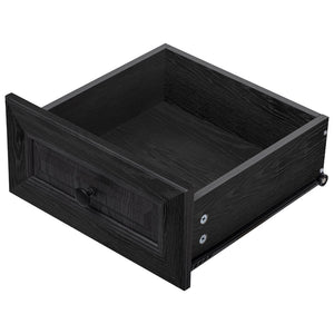 English Elm K&k Tall Farmhouse Pantry Cabinet with Pull Out Organizers and Six Door Shelves Black N707S256507B