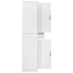 English Elm K&k Tall Farmhouse Pantry Cabinet with Pull Out Organizers and Six Door Shelves White N707S256507W