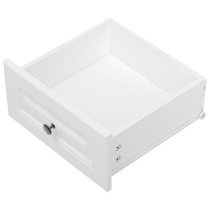 English Elm K&k Tall Farmhouse Pantry Cabinet with Pull Out Organizers and Six Door Shelves White N707S256507W