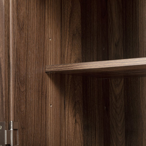 English Elm K&k Tall Farmhouse Pantry Cabinet with Pull Out Organizers and Six Door Shelves Brown N707S256507Z