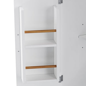 English Elm K&k Farmhouse Rolling Kitchen Island with Six Drawers Power Outlet and Drop Leaf White N707S266184W