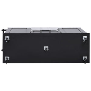 English Elm K&k Rolling Kitchen Island Faux Marble Top Tilt Trash Cabinet Pull Out Organizer Black N707S299008B