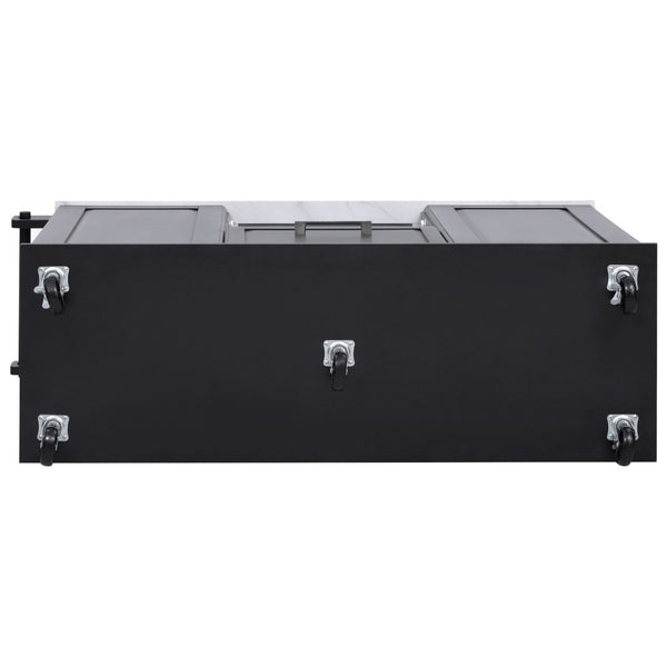 English Elm K&k Rolling Kitchen Island Faux Marble Top Tilt Trash Cabinet Pull Out Organizer Black N707S299008B