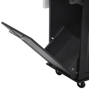 English Elm K&k Rolling Kitchen Island Faux Marble Top Tilt Trash Cabinet Pull Out Organizer Black N707S299008B