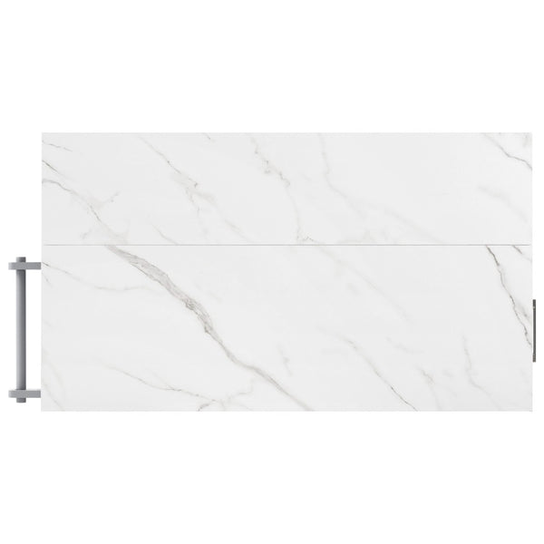 English Elm K&k Rolling Kitchen Island Faux Marble Top Tilt Trash Cabinet Pull Out Organizer Grey Blue N707S299008G