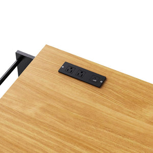 English Elm K&k Rolling Kitchen Island with Extendable Dining Table Power Outlets and Storage Black N707S303401B