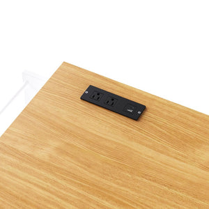 English Elm K&k Rolling Kitchen Island with Extendable Dining Table Power Outlets and Storage White N707S303401W