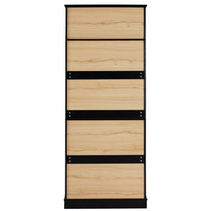 English Elm K&k Farmhouse Pantry Cabinet Retro Style with Wine Rack Hidden Drawer and Adjustable Shelves Black N707S356567B