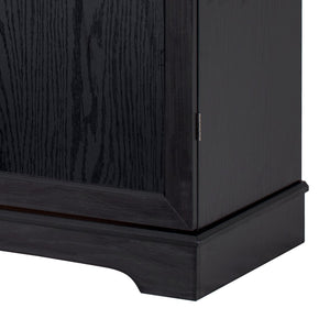 English Elm K&k Farmhouse Pantry Cabinet Retro Style with Wine Rack Hidden Drawer and Adjustable Shelves Black N707S356567B