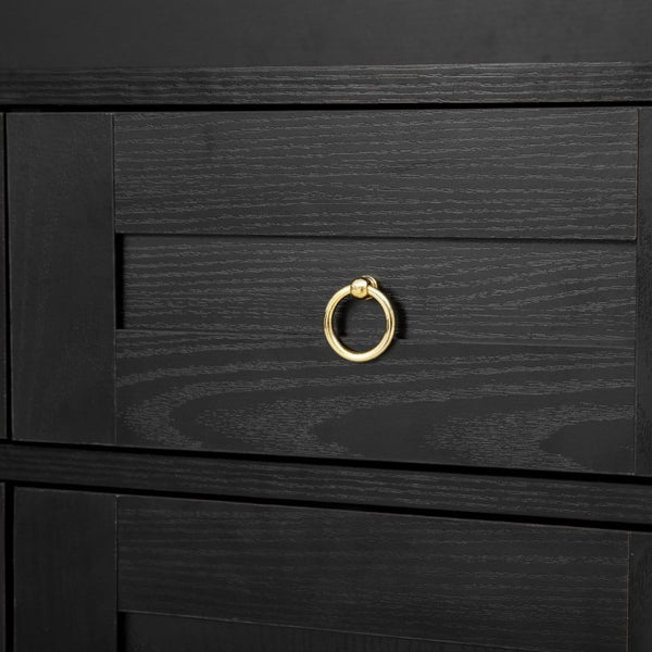 English Elm K&k Farmhouse Pantry Cabinet with LED Lighting Charging Station and Barn Doors Black N707S508593B
