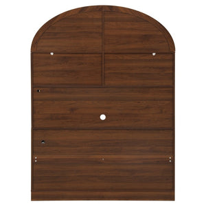 English Elm K&k Farmhouse Hutch Cabinet with LED Lighting Barn Doors and Built in Charging Station N707S508593Z