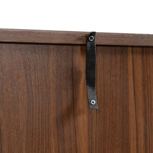 English Elm K&k Fluted Bar Cabinet with Stemware Racks Charging Station and Tilt-Out Storage Walnut Brown N707S508912Z