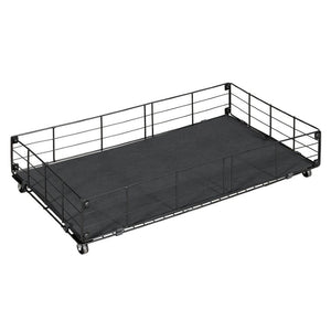 English Elm Twin Metal Daybed with Storage Drawers Powder Coated Iron Frame Guest Room Sofa Black Twin N708P395931B