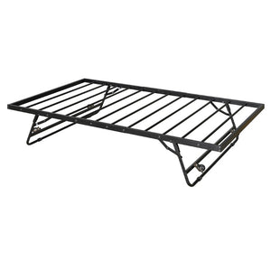 English Elm Twin Metal Daybed with Adjustable Folding Trundle for Guest Rooms and Studio Apartments Black With Trundle N708P415474B