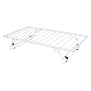 English Elm Twin Metal Daybed with Adjustable Folding Trundle for Guest Rooms and Studio Apartments White With Trundle N708P415474K
