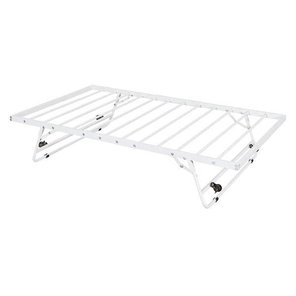 English Elm Twin Metal Daybed with Adjustable Folding Trundle for Guest Rooms and Studio Apartments White With Trundle N708P415474K
