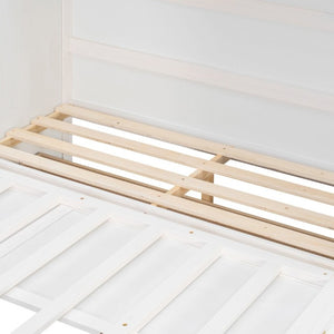 English Elm Full Size Murphy Bed Cabinet with Storage Drawers USB Ports and Panel Front Design White N708S00001K-1