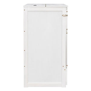 English Elm Full Size Murphy Bed Cabinet with Storage Drawers USB Ports and Panel Front Design White N708S00001K-1