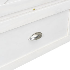 English Elm Queen Murphy Wall Bed Cabinet with Built-in Storage Drawers and Usb Charging Ports White N708S10002K
