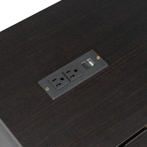 English Elm Queen Murphy Wall Bed Cabinet with Built-in Storage Drawers and Usb Charging Ports Espresso N708S10002P