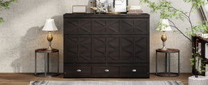 English Elm Queen Murphy Wall Bed Cabinet with Built-in Storage Drawers and Usb Charging Ports Espresso N708S10002P