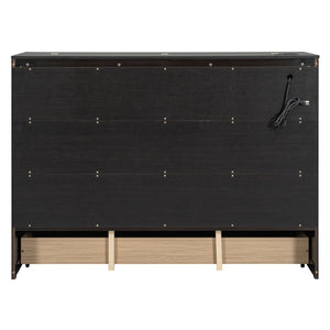 English Elm Queen Murphy Wall Bed Cabinet with Built-in Storage Drawers and Usb Charging Ports Espresso N708S10002P