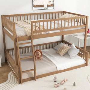 English Elm Full Size Gaming Loft Bed with LED Lights Pegboard Desk and Open Storage Shelving Walnut N7090000450D