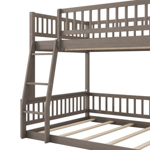 English Elm Full Size Gaming Loft Bed with LED Lights Pegboard Desk and Open Storage Shelving Gray N7090000450E
