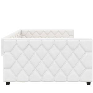 English Elm Full Xl Tufted Pu Leather Daybed with Trundle and App Controlled Led Lighting N7090000611K