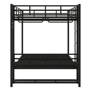 English Elm Full Over Metal Bunk Bed with LED Lighting Mesh Shelves and Hooks for Kids N7090000667B-1