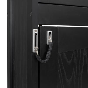 English Elm Queen Murphy Bed with Pine Frame and Upper Cabinets for Studio or Guest Room Black N7090004029B