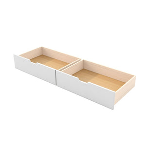 English Elm L-Shaped Triple Bunk Bed with Gaming Desks Pegboard LED Charging and Storage Drawers White N7090004941K
