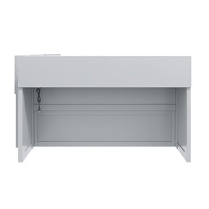 English Elm Full Size Storage Daybed with Side Cabinets Shoe Rack and Built-in Usb Charging Gray N7090005103E