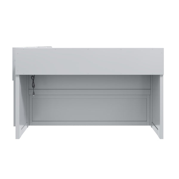 English Elm Full Size Storage Daybed with Side Cabinets Shoe Rack and Built-in Usb Charging Gray N7090005103E