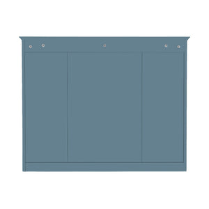 English Elm 35'' Indigo Blue Wall Mounted Bathroom Mirror Cabinet with Open Shelves and Vintage Hardware N710P236930M