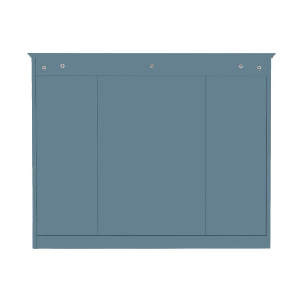 English Elm 35'' Indigo Blue Wall Mounted Bathroom Mirror Cabinet with Open Shelves and Vintage Hardware N710P236930M