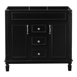 English Elm 36'' Matte Black Bathroom Vanity Cabinet Only with Soft Close Doors Modern Storage N710P236997B