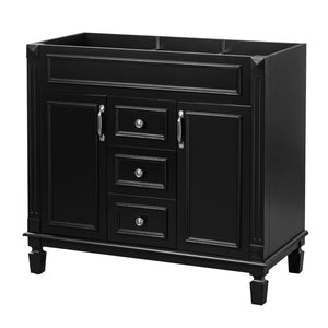 English Elm 36'' Matte Black Bathroom Vanity Cabinet Only with Soft Close Doors Modern Storage N710P236997B