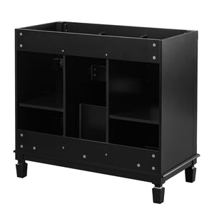 English Elm 36'' Matte Black Bathroom Vanity Cabinet Only with Soft Close Doors Modern Storage N710P236997B