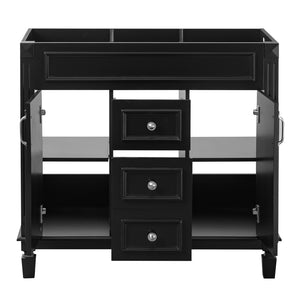 English Elm 36'' Matte Black Bathroom Vanity Cabinet Only with Soft Close Doors Modern Storage N710P236997B