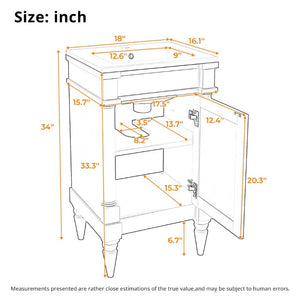 English Elm 18-Inch Freestanding Bathroom Vanity Ceramic Sink Pine Legs Muted Green Retro Cabinet N710P257401S
