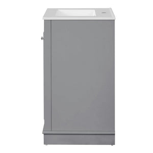 English Elm 20-Inch Gray Shaker Bathroom Vanity with Ceramic Sink Soft Close Pine Cabinet N710P317678E