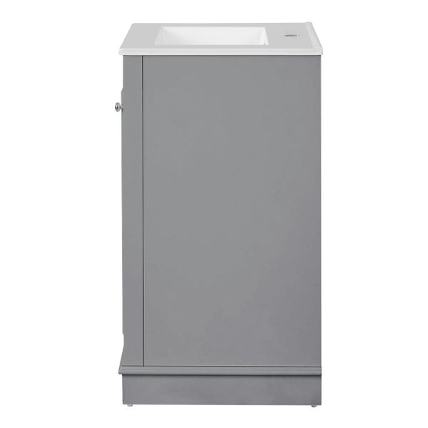 English Elm 20-Inch Gray Shaker Bathroom Vanity with Ceramic Sink Soft Close Pine Cabinet N710P317678E