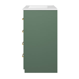 English Elm 24" Single Bathroom Vanity Sage Green Ceramic Sink Soft Close Drawers Gold Hardware N710P341038F
