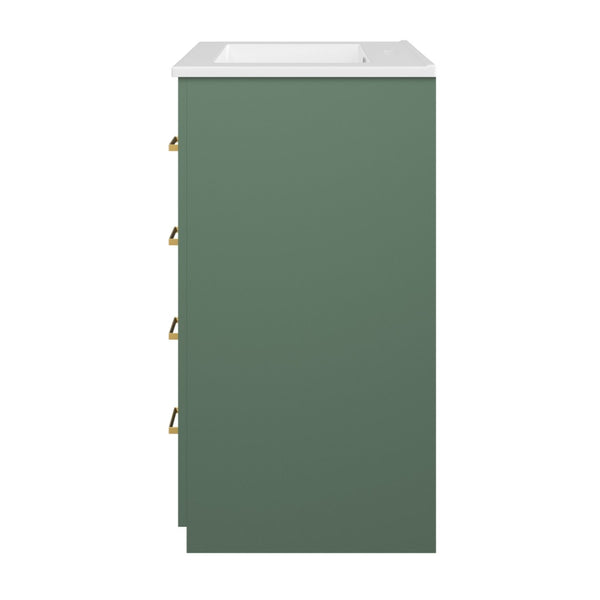 English Elm 24" Single Bathroom Vanity Sage Green Ceramic Sink Soft Close Drawers Gold Hardware N710P341038F