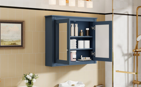 English Elm 36'' Wall Mounted Bathroom Medicine Cabinet with Dual Mirrors and Adjustable Storage Shelves N710P371186C